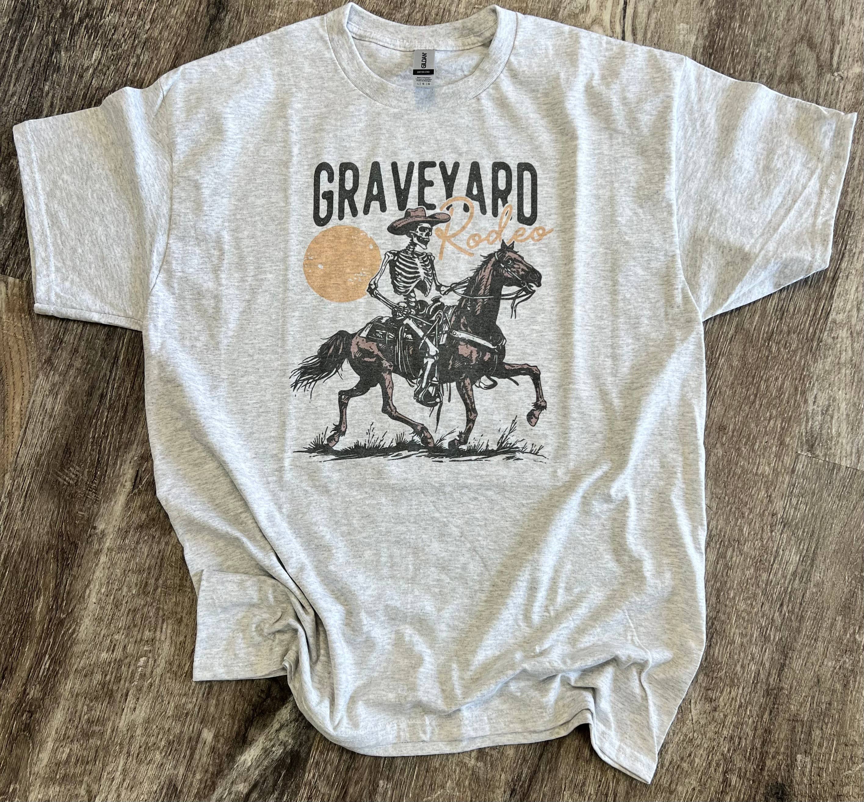 Graveyard Rodeo On Ash Gray Tee