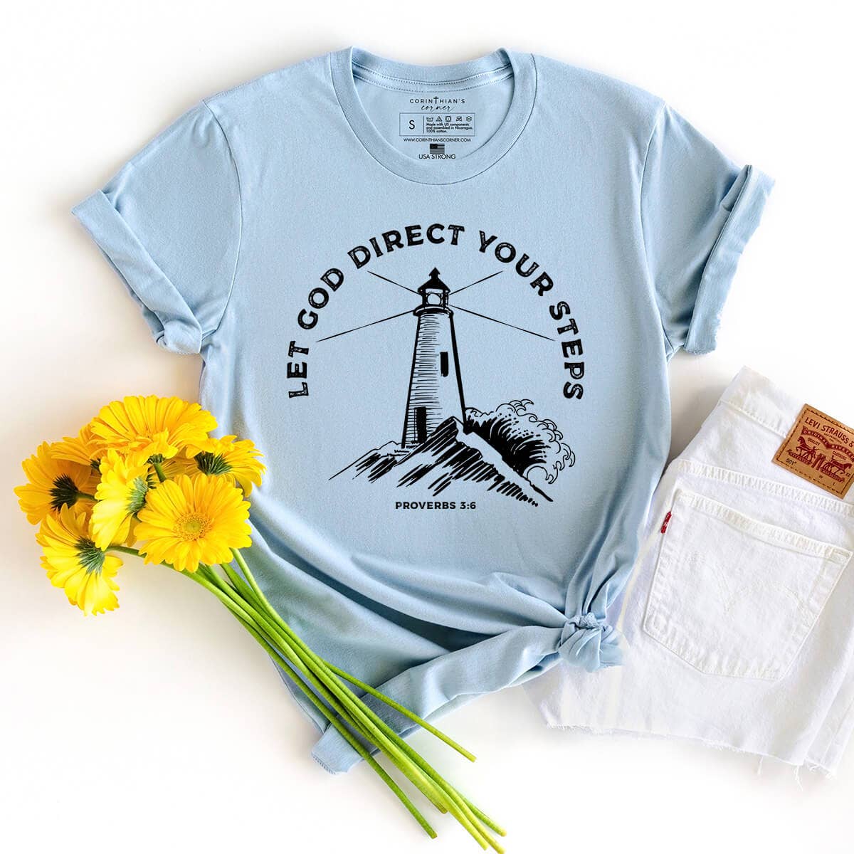 Let God Direct Your Steps Graphic Tee Shirt