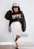 Hippie Trendy Boho Graphic Sweatshirt - Black