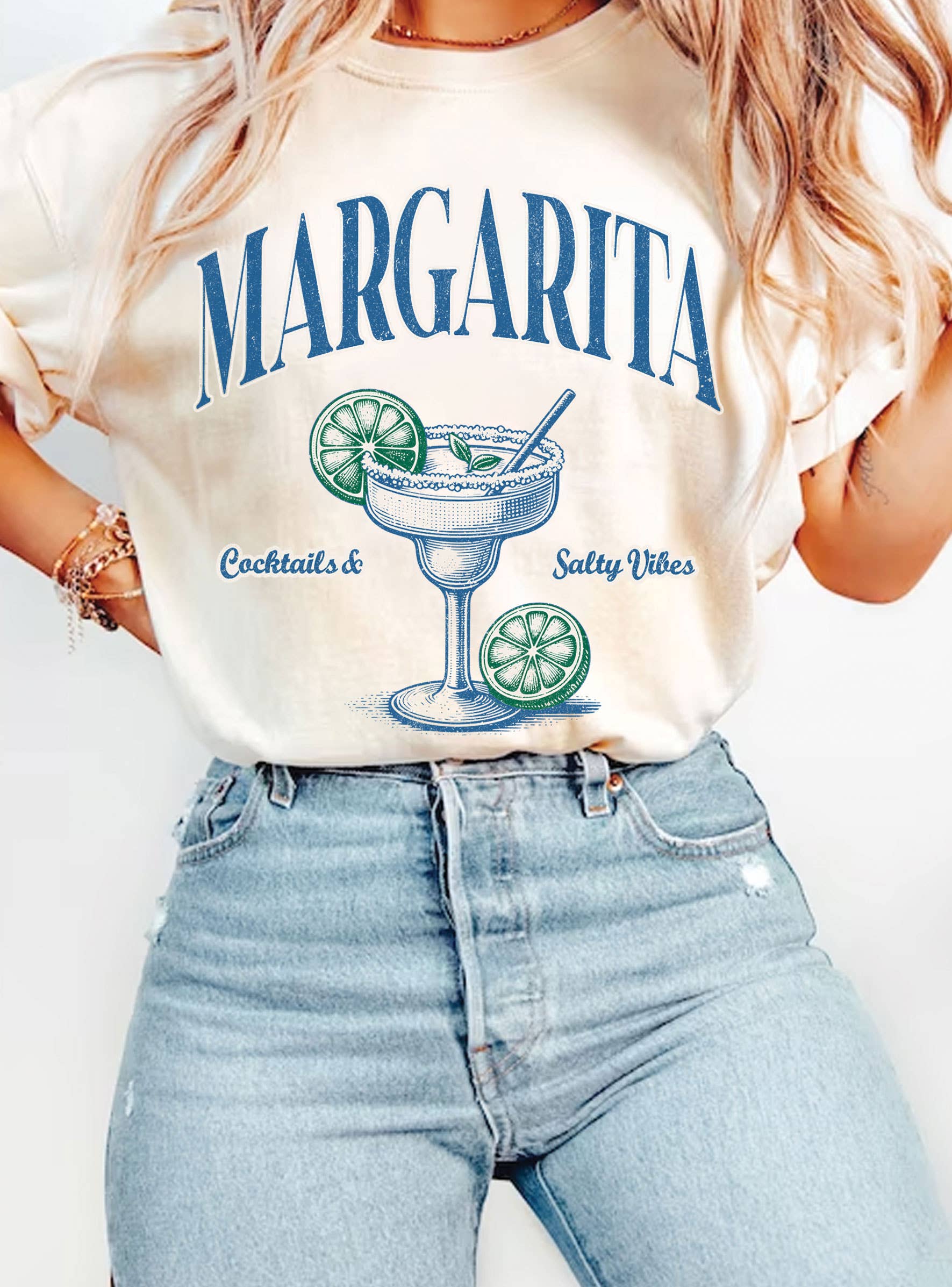 Margarita Cocktails and Salty Vibes Graphic Tshirts