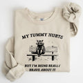My Tummy Hurts, Raccoon, Meme, Aesthetic, Funny Sweatshirt