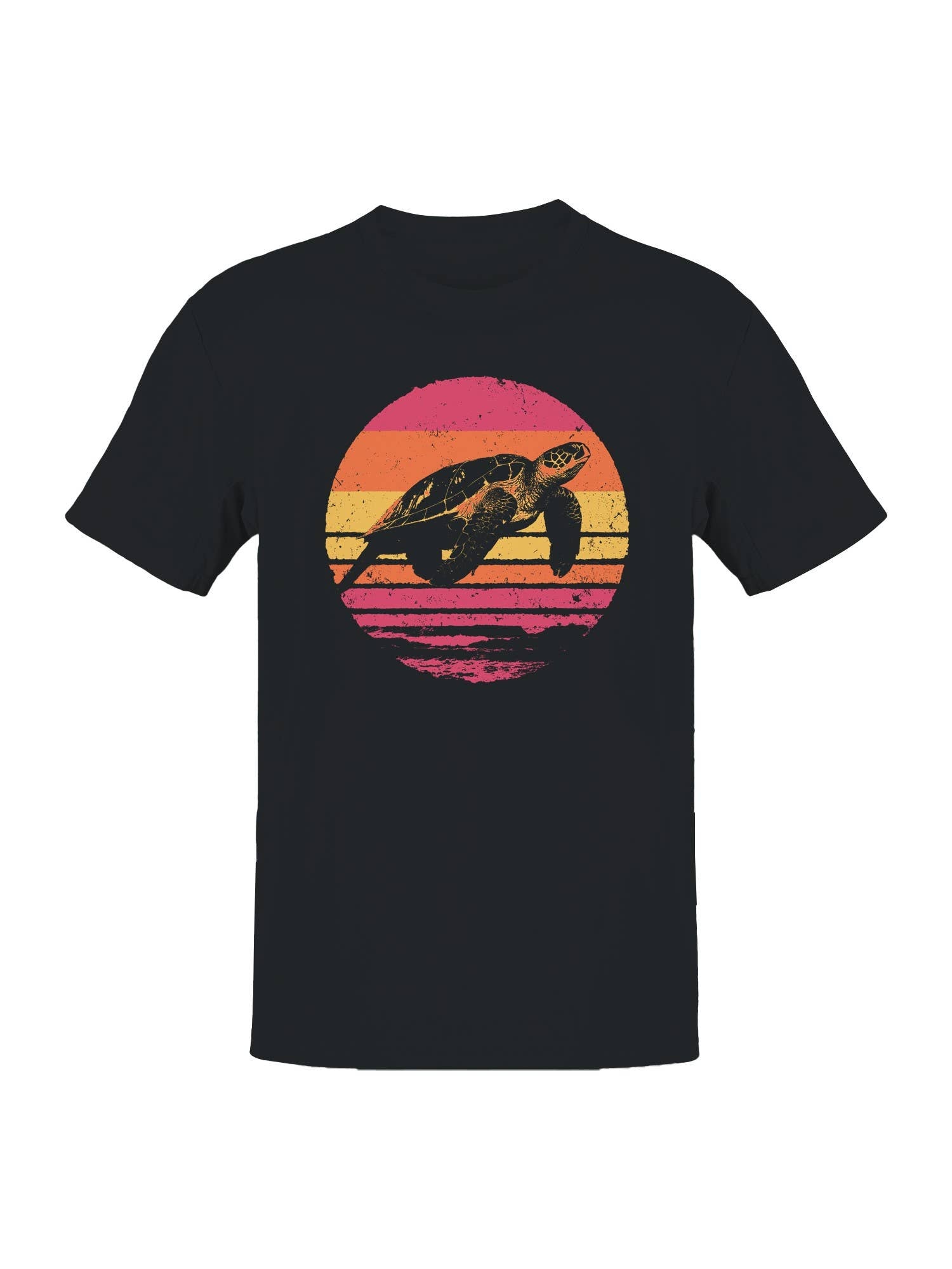 Vintage Sunset Sea Turtle Art Men's T-Shirt