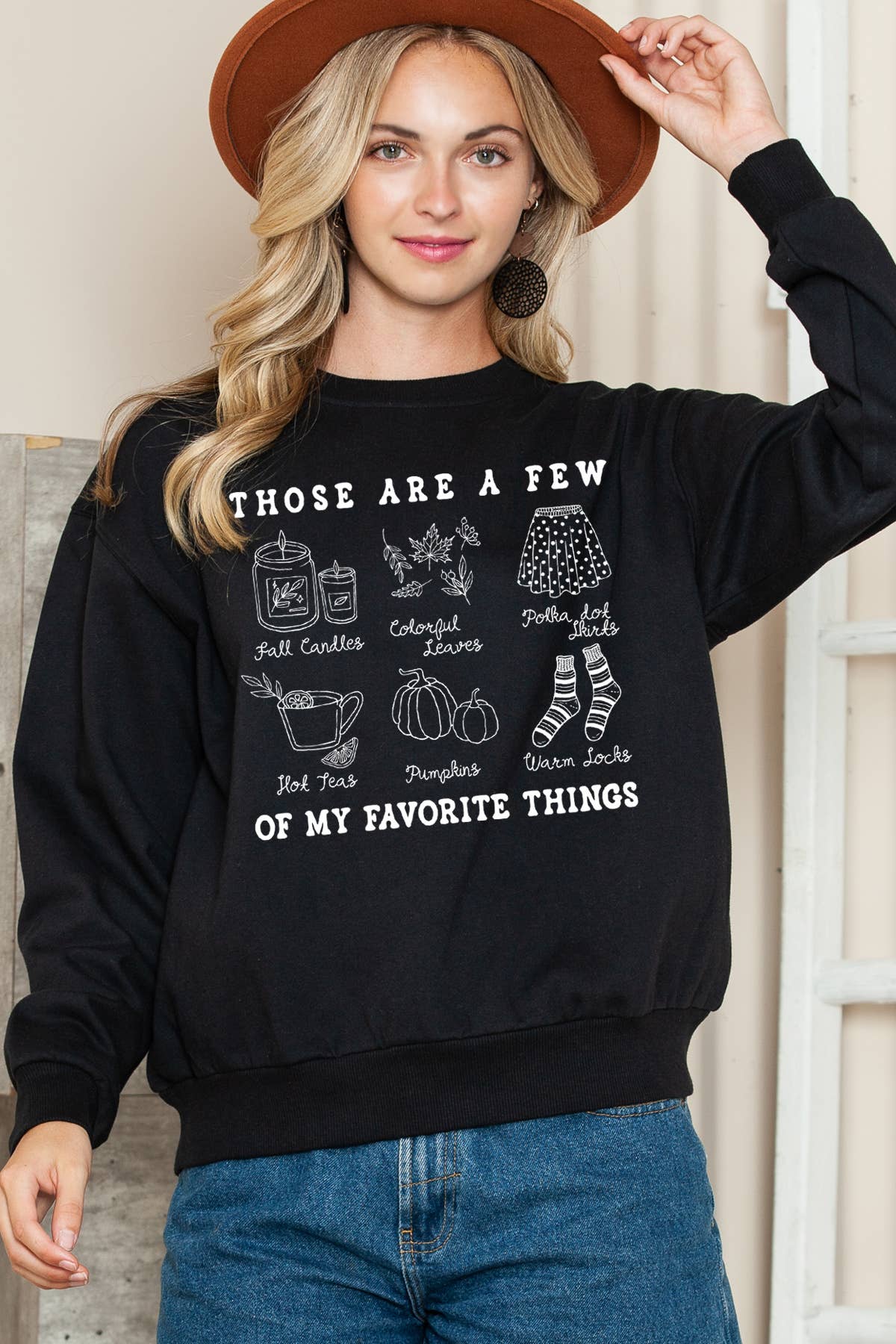Women Fall Theme Graphic Print Pullover Sweater