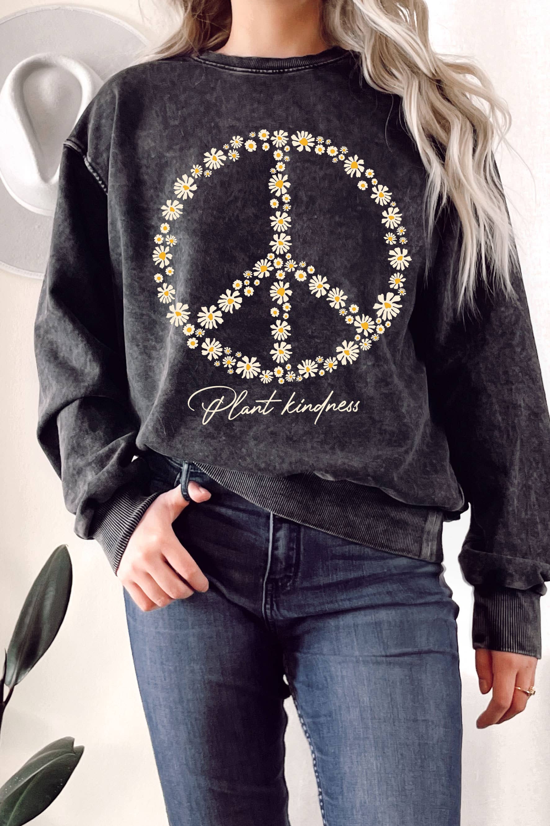 Peace Flower Plant Kindness Mineral Graphixterry Sweatshirts