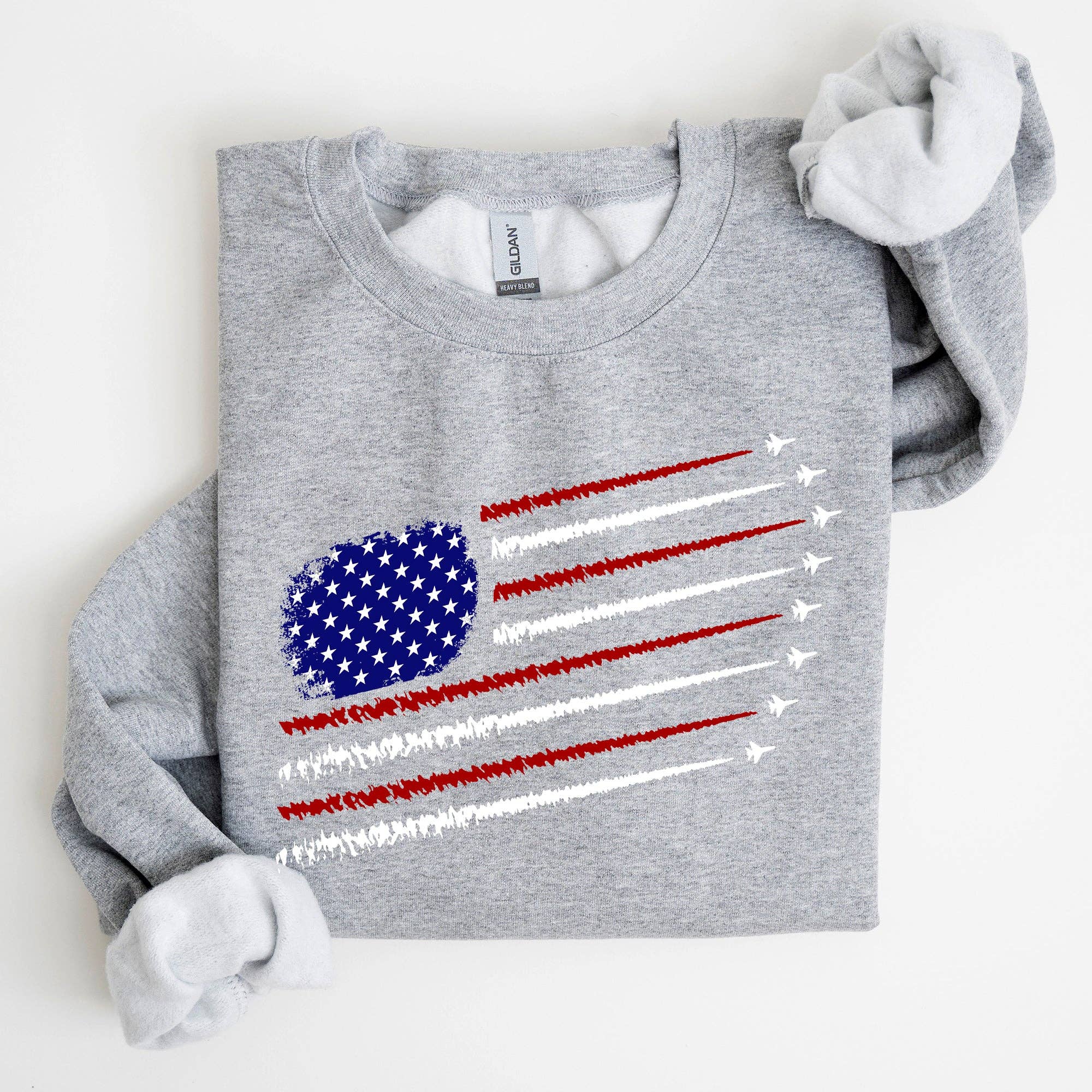 Fighter Jets, Navy, Air Force, American Flag, Sweatshirt