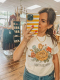 Vintage Soul Floral Retro Graphic Tees Botanical Women's Tee
