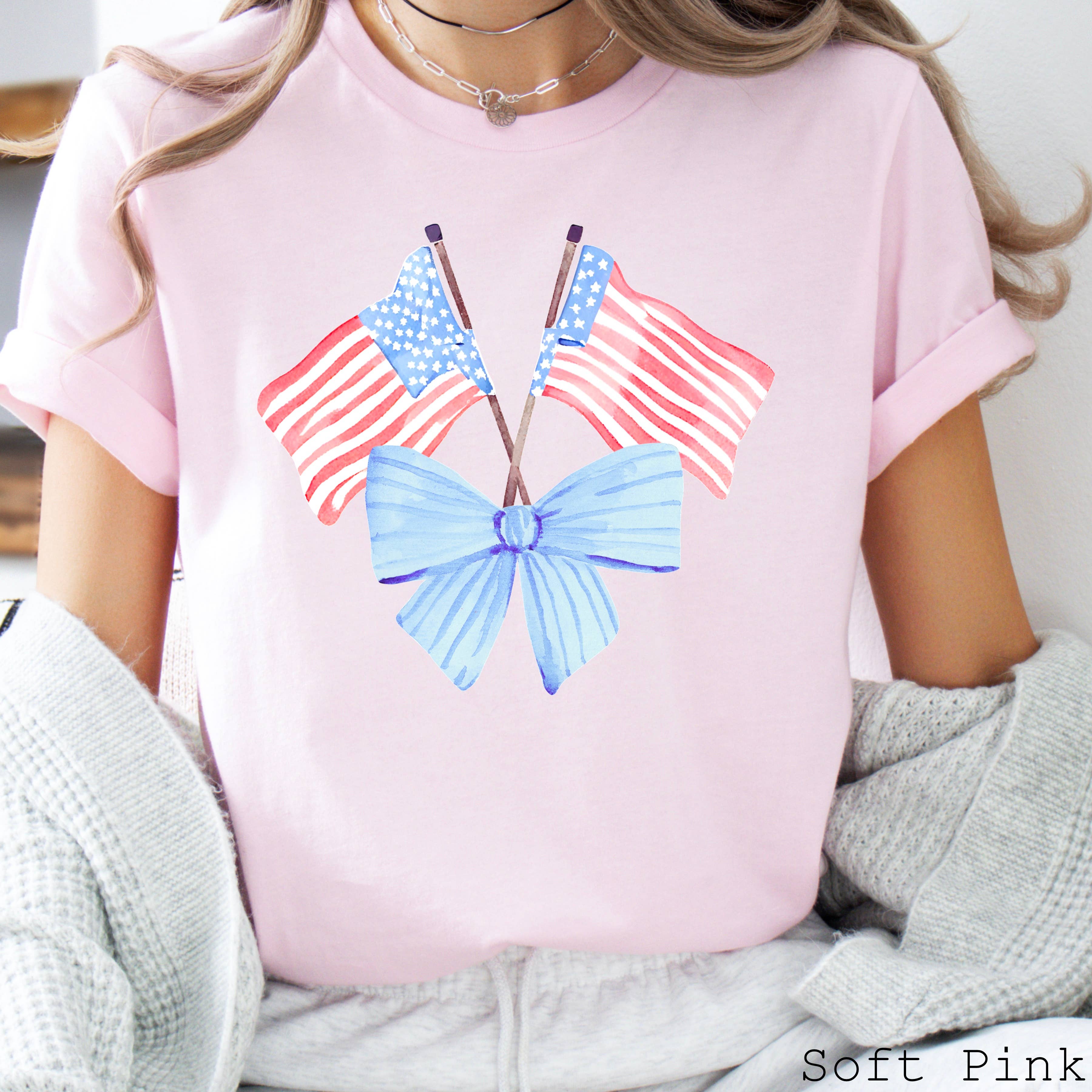 July 4th Graphic Tee | Coquette USA Flags | Bella Canvas