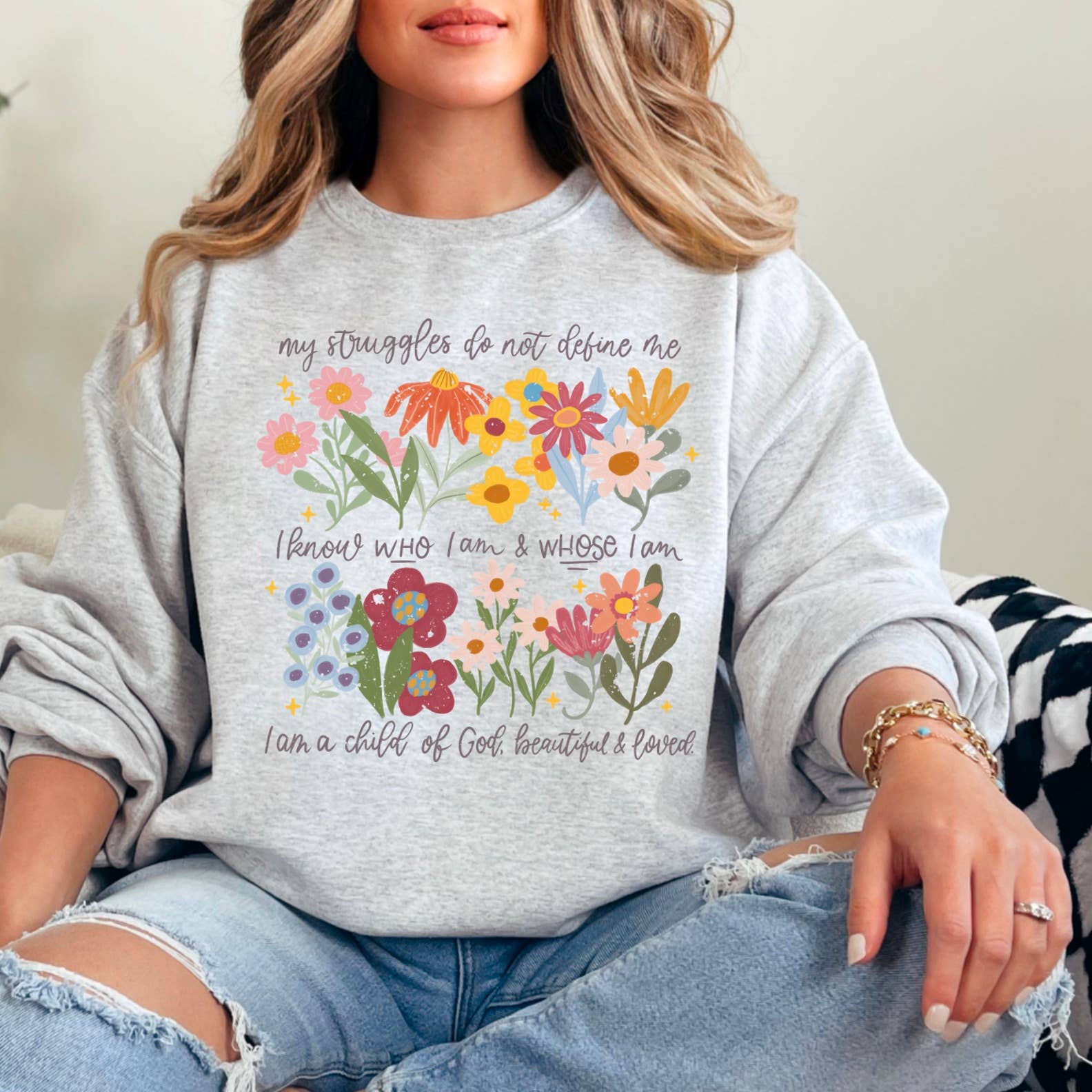 Floral Christian Graphic Sweatshirt | Christian Apparel