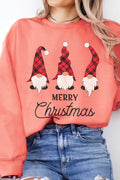 Merry Christmas Gnomes Graphic Brushed Sweatshirts