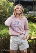 Lake Bum Mineral Washed Graphic Sweatshirt Unisex Fleece Pul