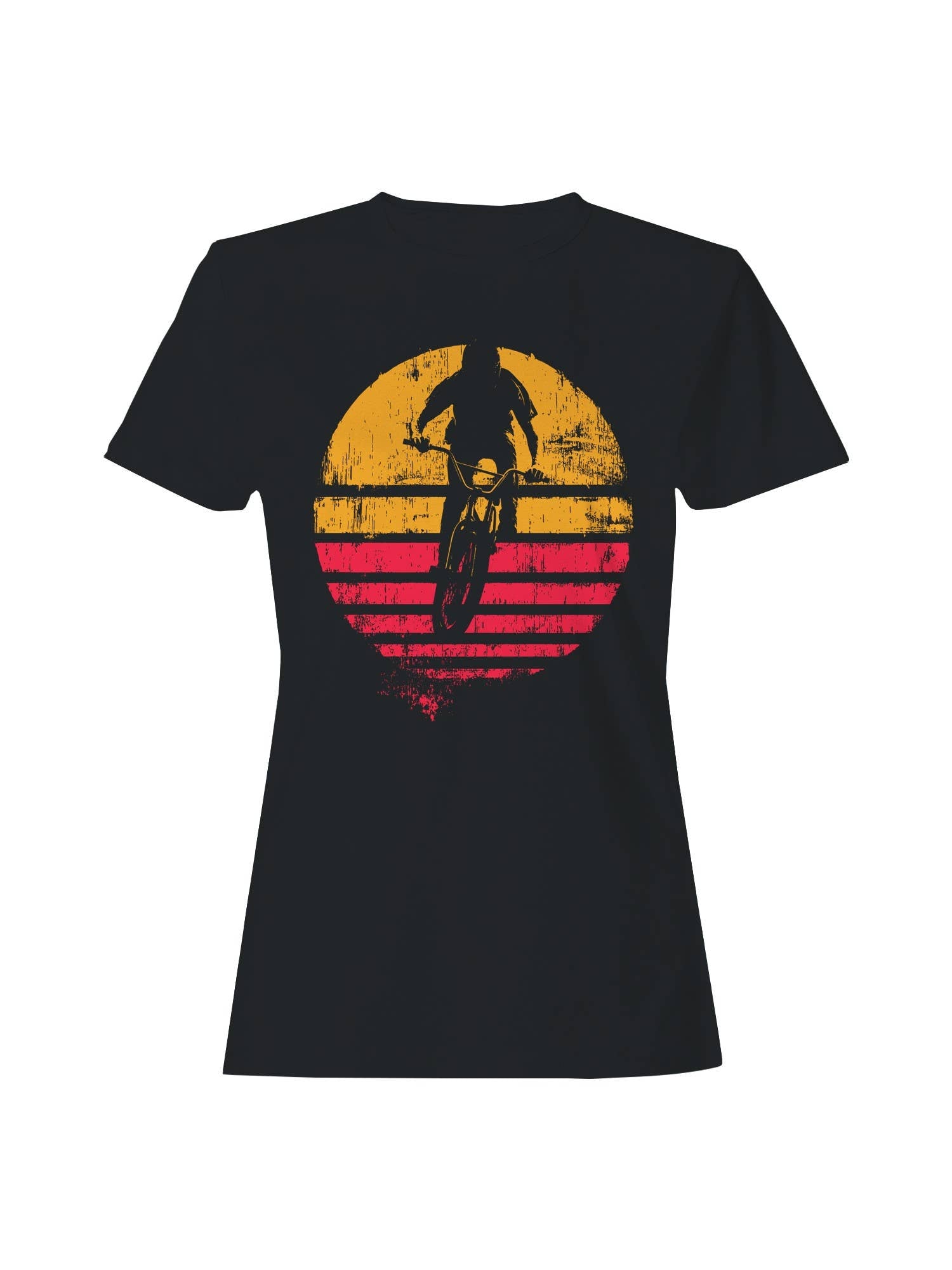 Retro Bmx Sunset Silhouette Women's T-Shirt