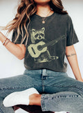 Raccoon Playing Guitar Music T-Shirt