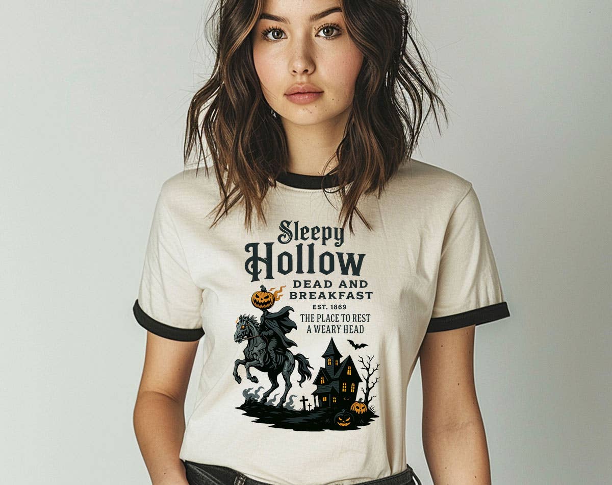 Sleepy Hollow - Halloween Pumpkin Horror Movie Ringer Shirt