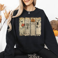 Vintage Newspaper Ghost, Halloween, Book, Cat Sweatshirt