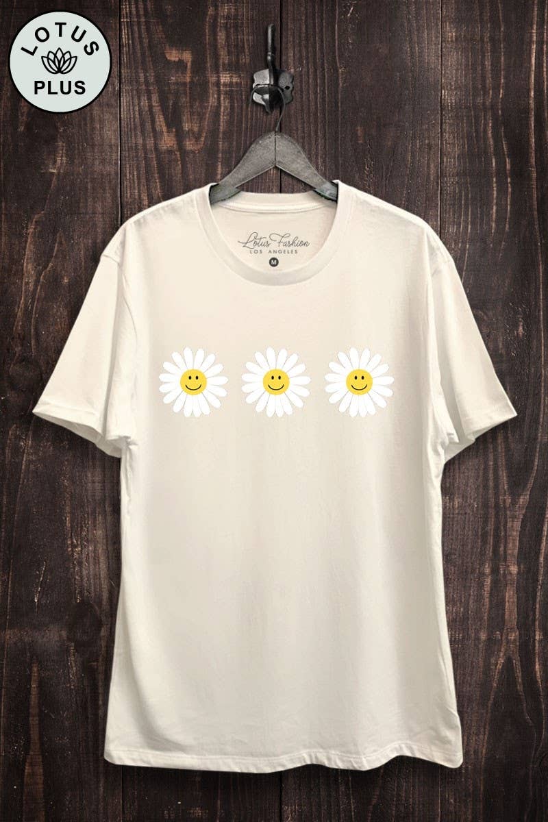 Happy Face Daisy Graphic Top