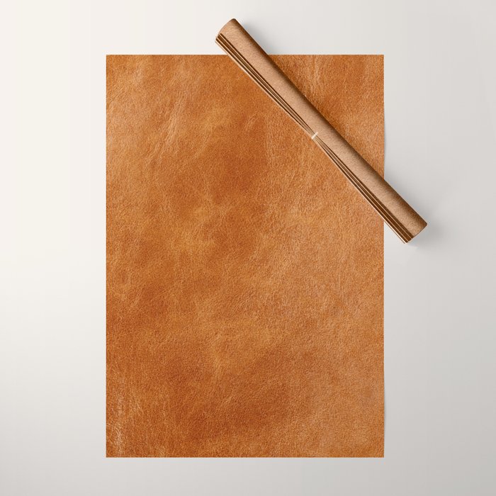 Natural brown leather, vintage texture Wrapping Paper Gallery Image 1