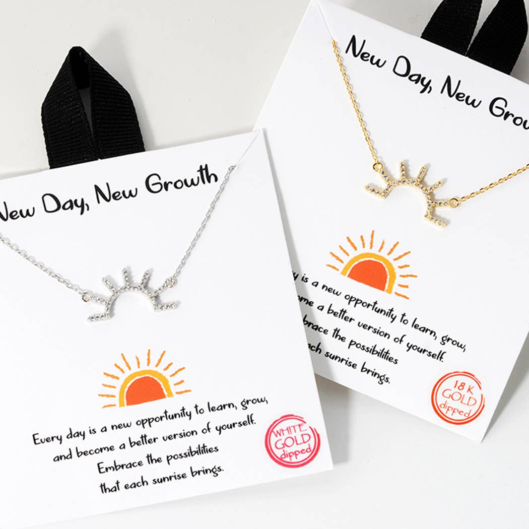 Sunrise Cz Pendant Gold Dipped Necklace