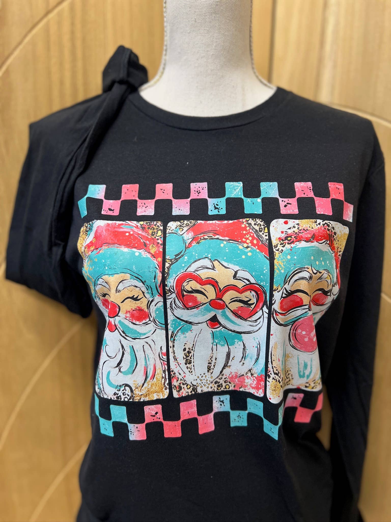 Retro Santa On Gildan Softstyle Black