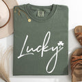 Lucky, Minimalist St Patrick's Day, Shamrock, Clover Tshirt