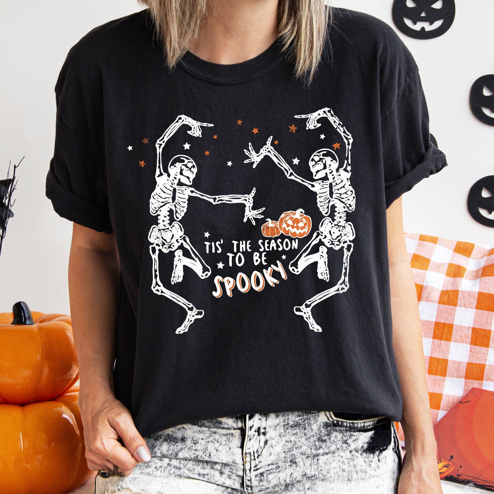 Tis the Season Dancing Skeletons Halloween T-Shirt