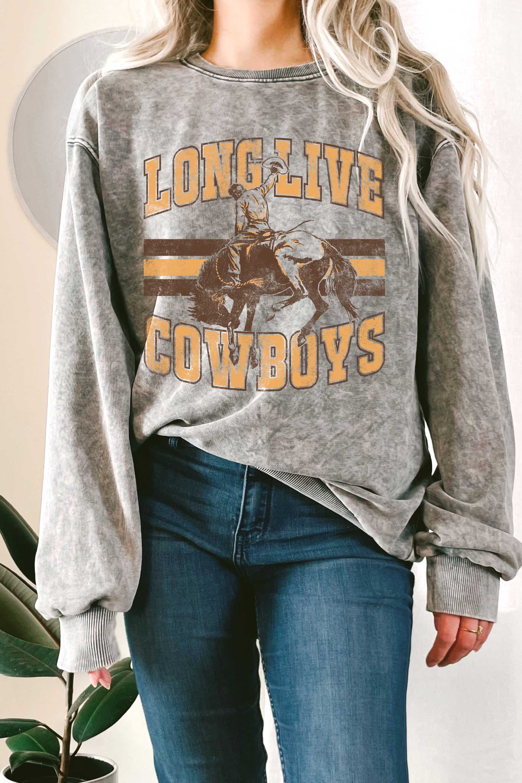 Long Live Cowboys Mineral Graphix Terry Sweatshirt