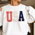 USA Faux Lace July 4th Sweatshirt | Gildan Brand