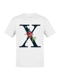 Artistic Floral Letter X with Butterfly Women's T-Shirt