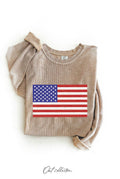 USA Flag Thermal Vintage Pullover