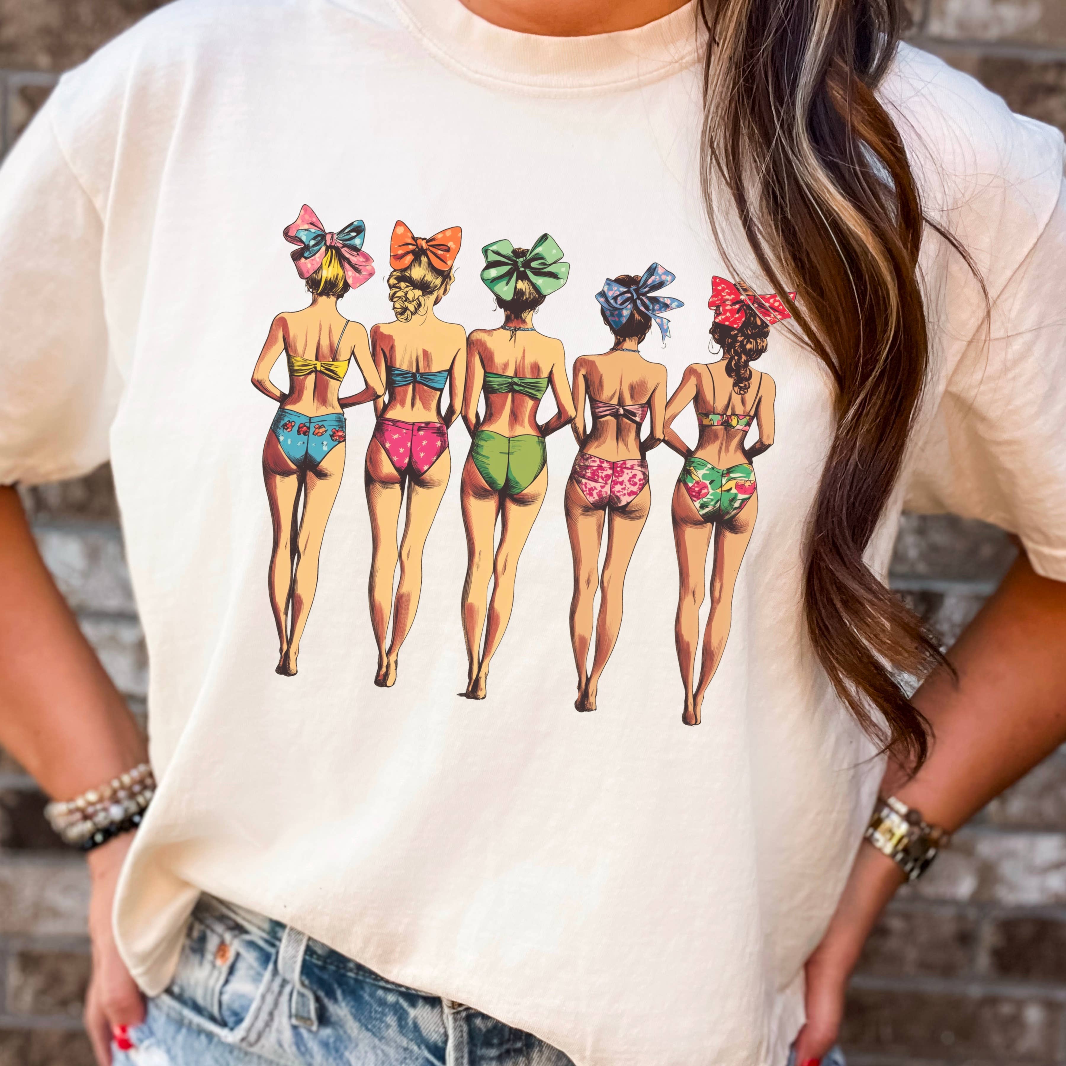 Beach Bikini Girls | Retro Graphic Shirt | Comfort Colors