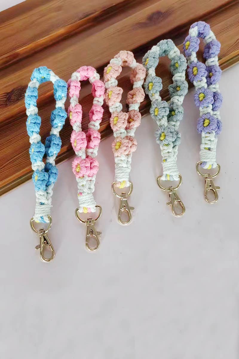 ..1230 Tik Tok Daisy Flower Wristlet Keychain SI-26542