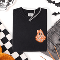 Cute Coquette, Faux Lace Ghost, Halloween, Pocket T-Shirt