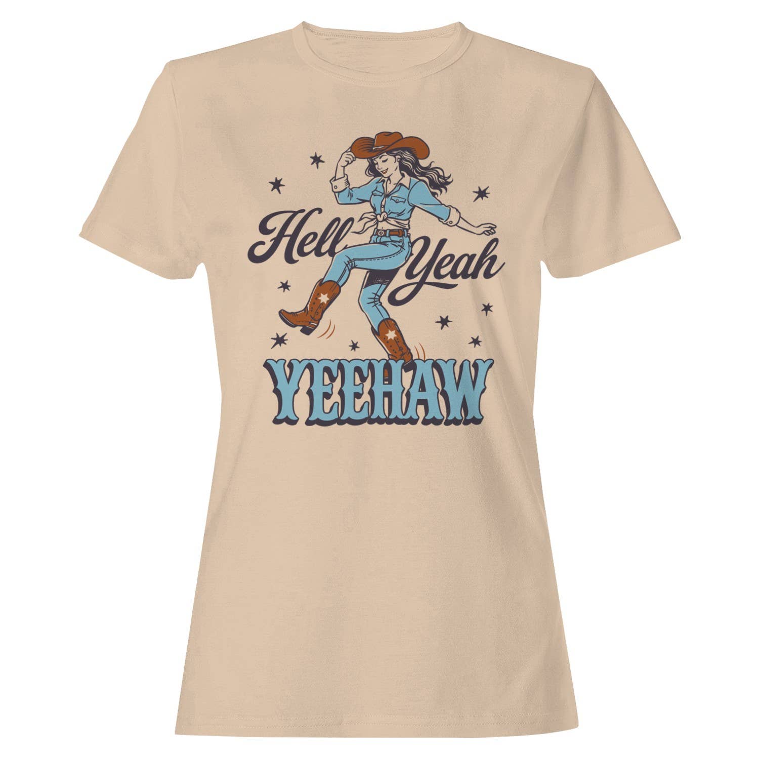 Hell Yeah Yeehaw Cowgirl Women's T-Shirt Natural