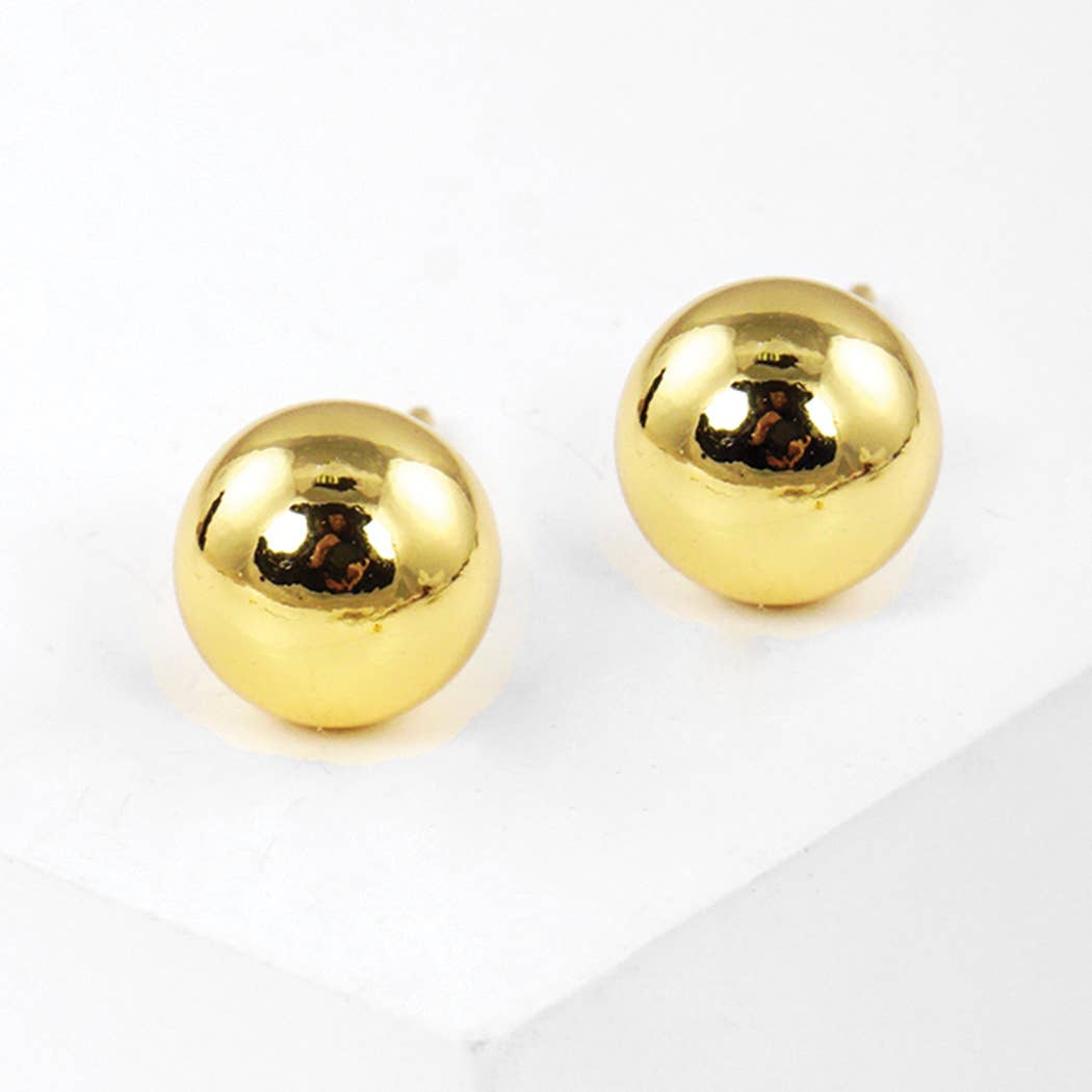 Gold-Dipped Brass Ball Earring