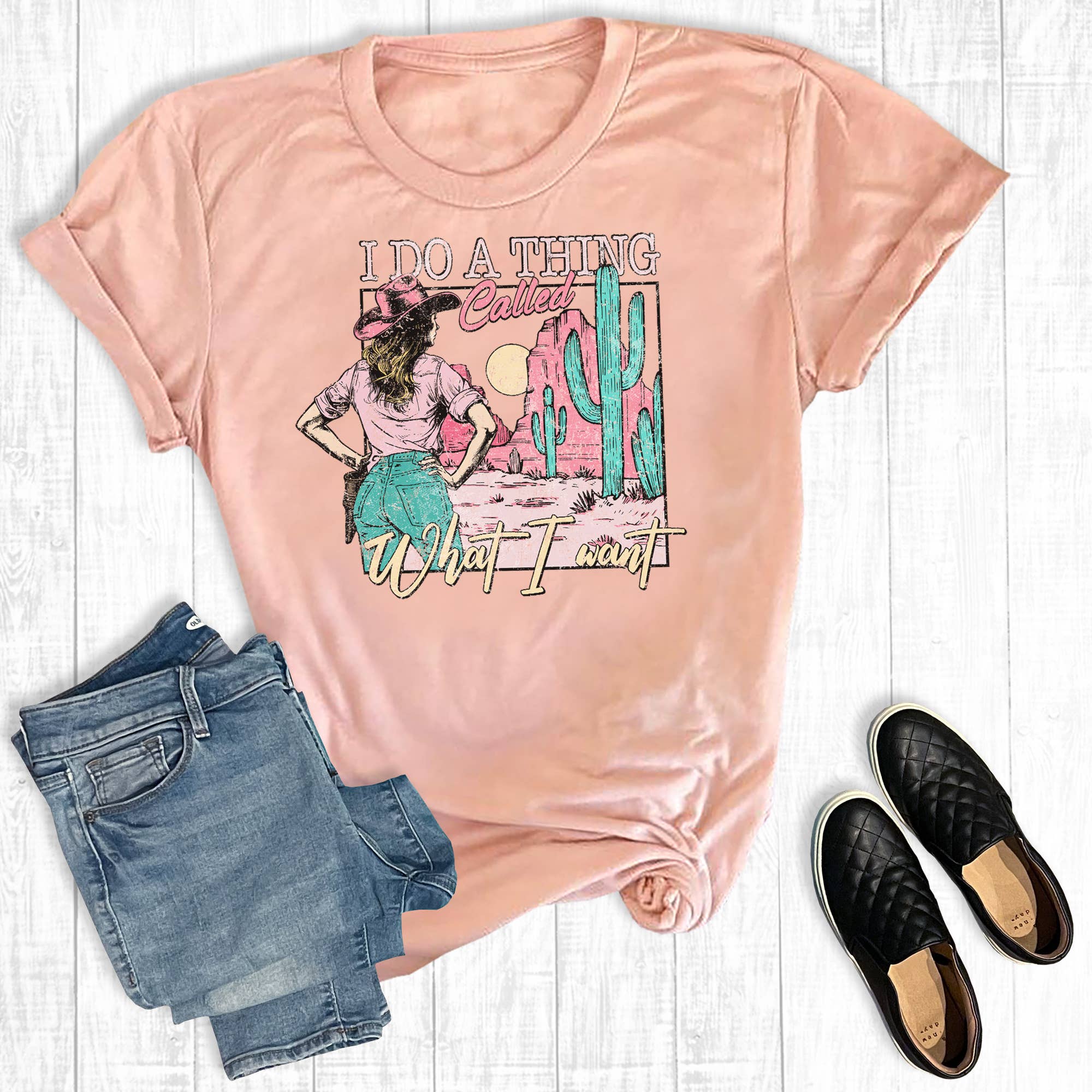 Funny Western I Do A Thing Called What I Want Graphic Tee