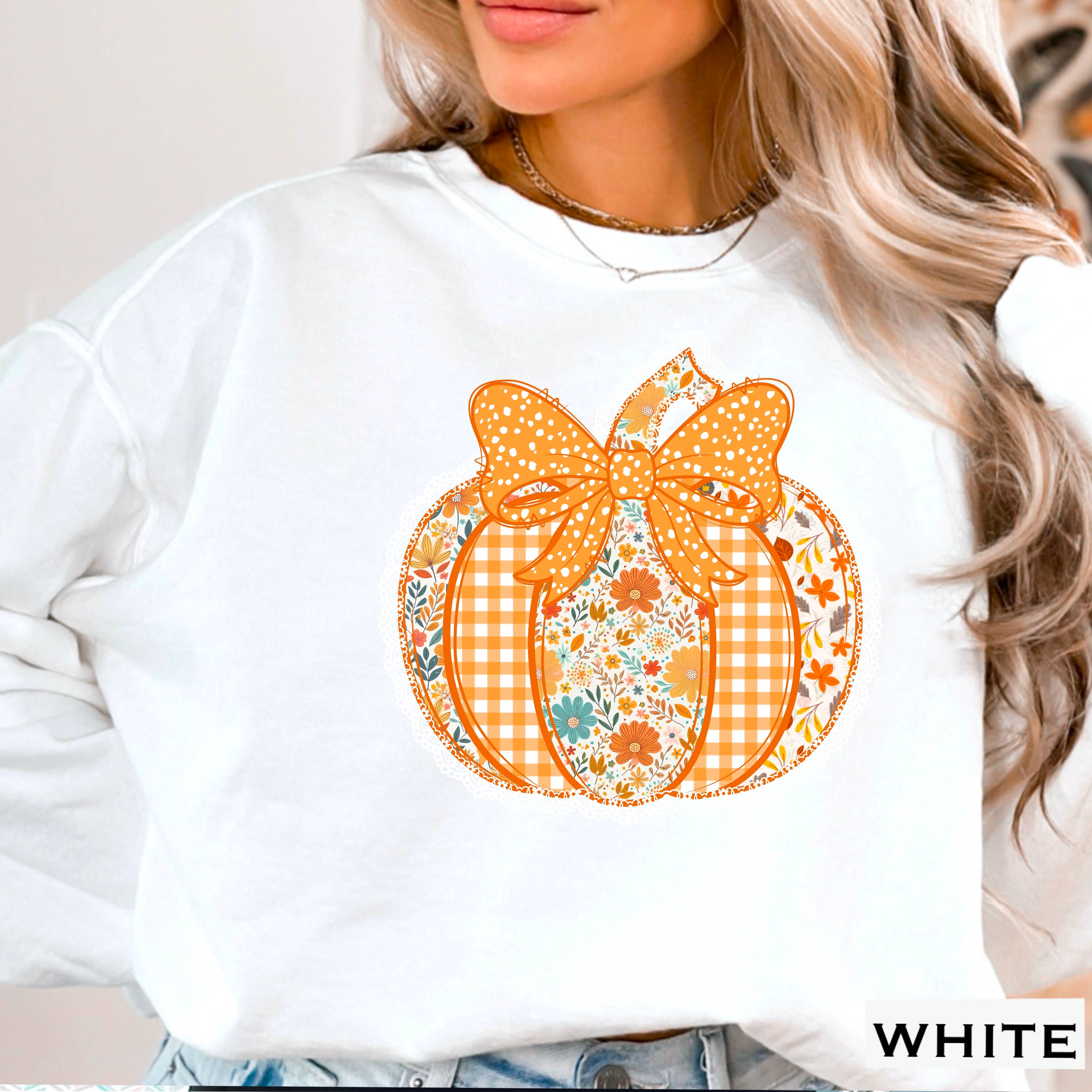Lace Floral Pumpkin Fall Graphic Sweatshirt