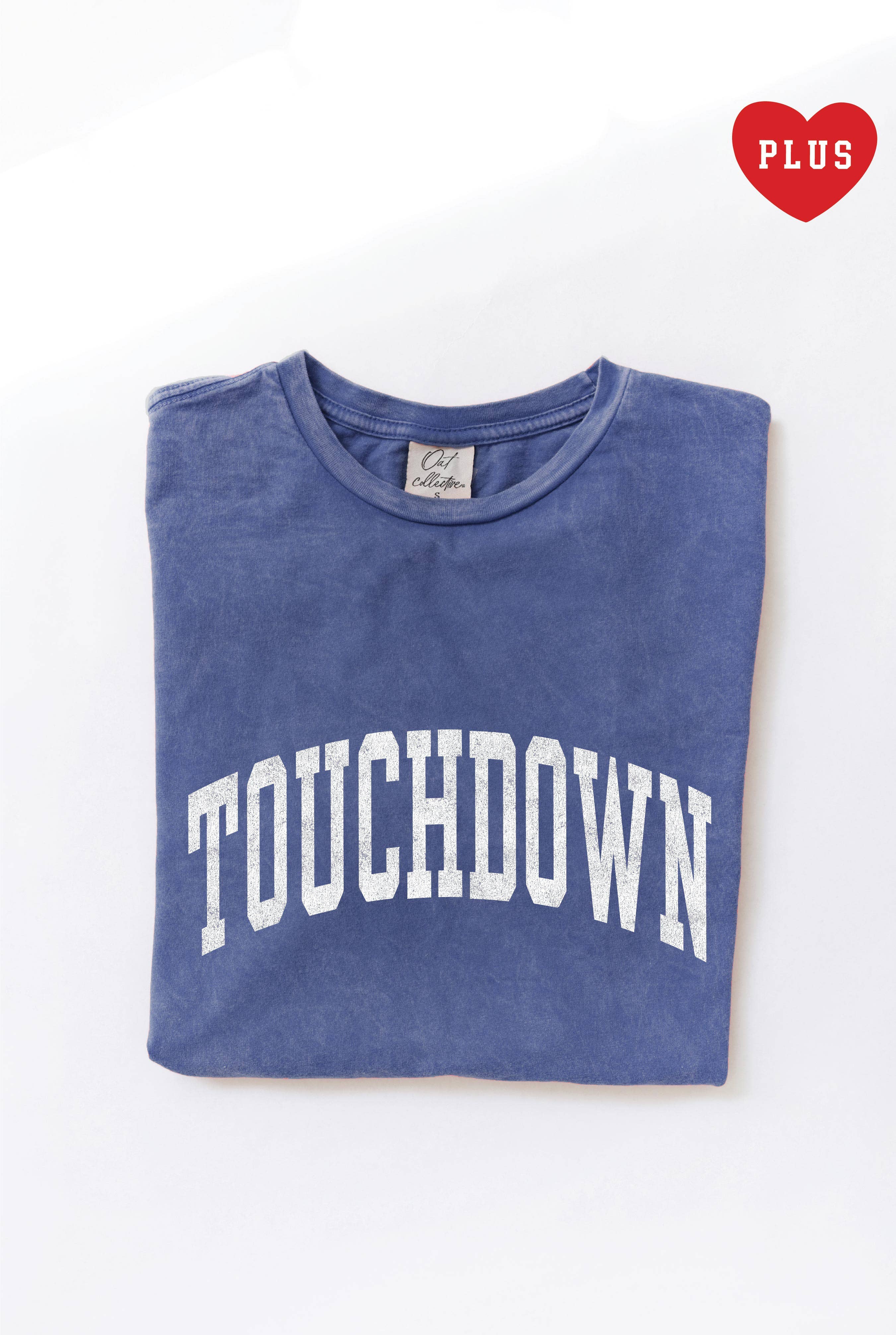 Touchdown Graphic Plus Size Mineral Washed Graphic Top