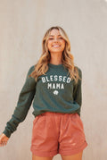 Blessed Mama Clover Graphic Sweatshirt