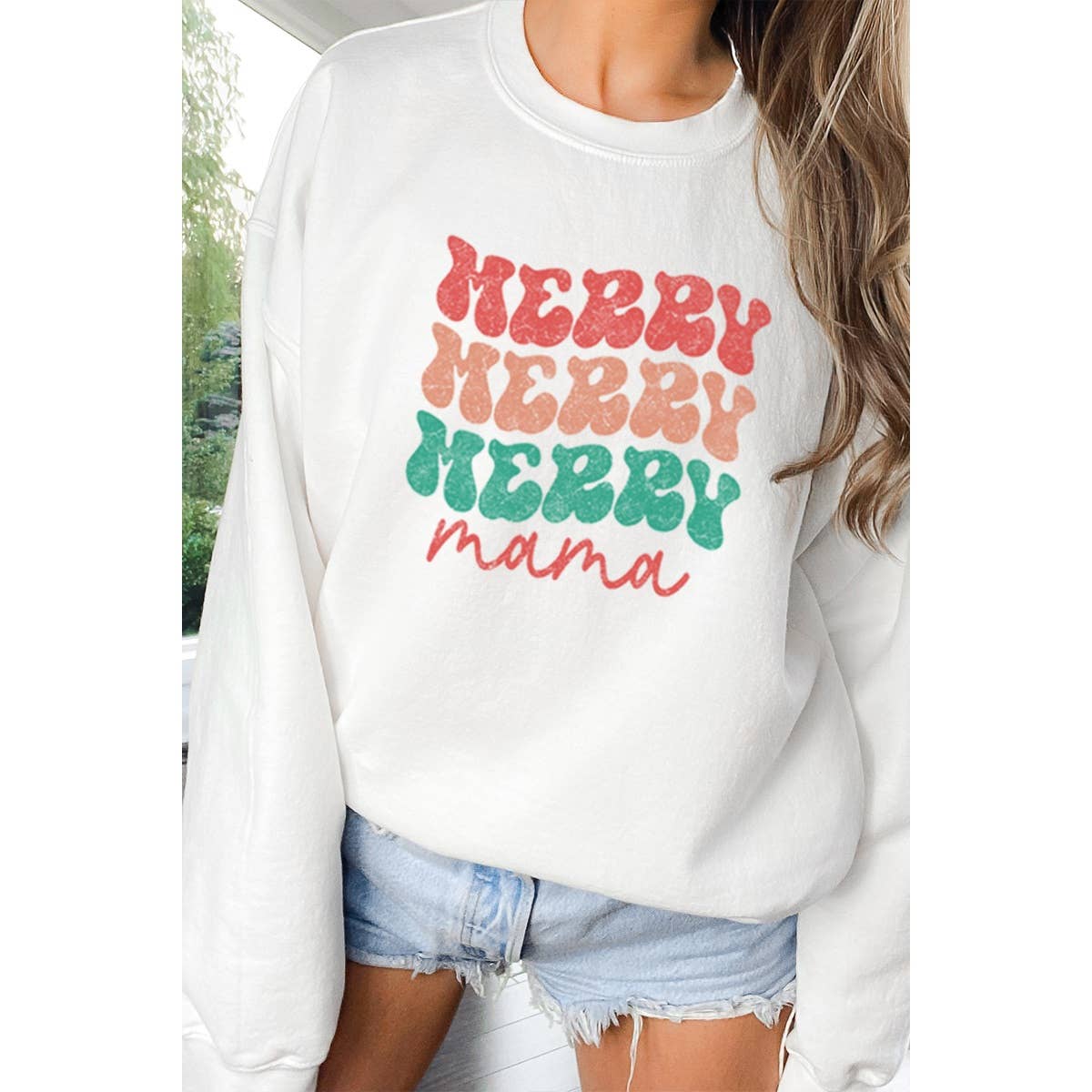 Merry Mama Christmas Season Vintage  Graphic  Sweatshirts