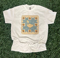 Vintage Blue Goose Quilt Block On White Tee