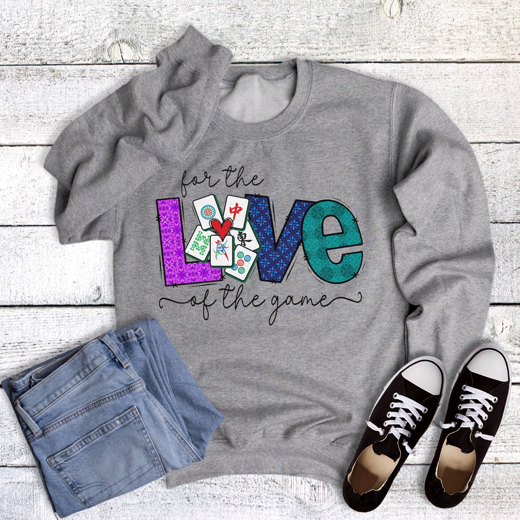 Valentine Mahjong For the Love of the Game Sweatshirt