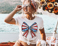 4th of July Coquette Bow American Flag - T-Shirt