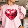 Heart Disco Ball Sweatshirt | Screen Print Sweatshirt