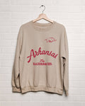 Arkansas Razorbacks Quality Sand Thrifted Sweatshirt