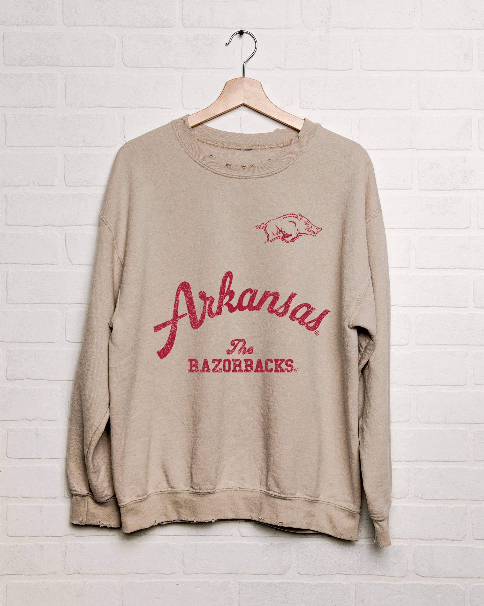 Arkansas Razorbacks Quality Sand Thrifted Sweatshirt