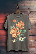 Flowers and Butterflies Graphic Top