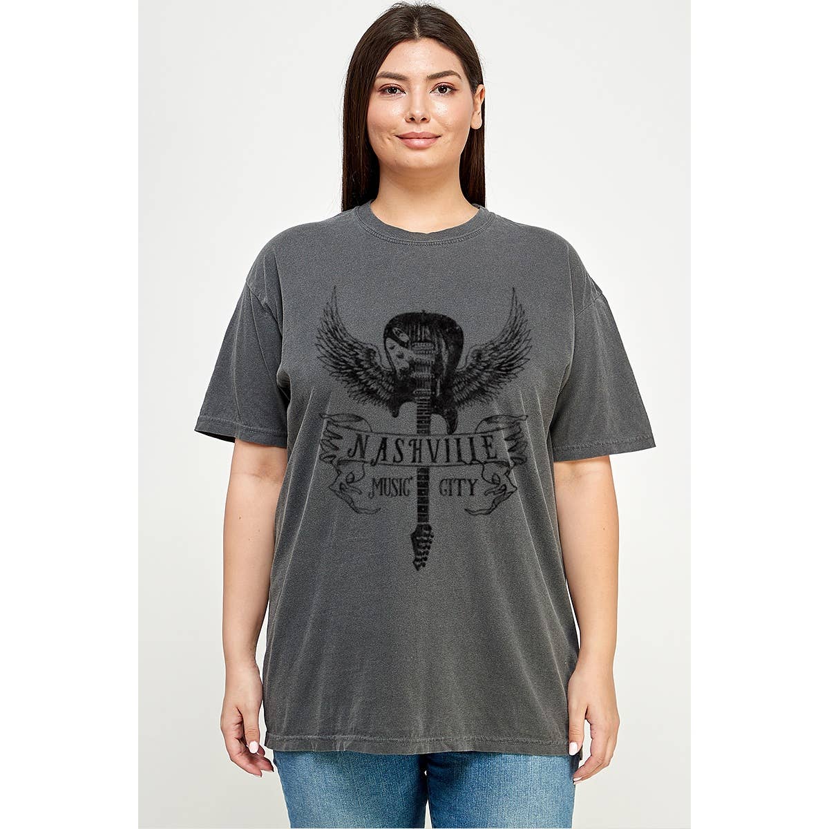 Nashville Music City  Vintage Graphic Tee  Plus