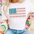 Floral American Flag | July 4th Graphic Tee | Gildan