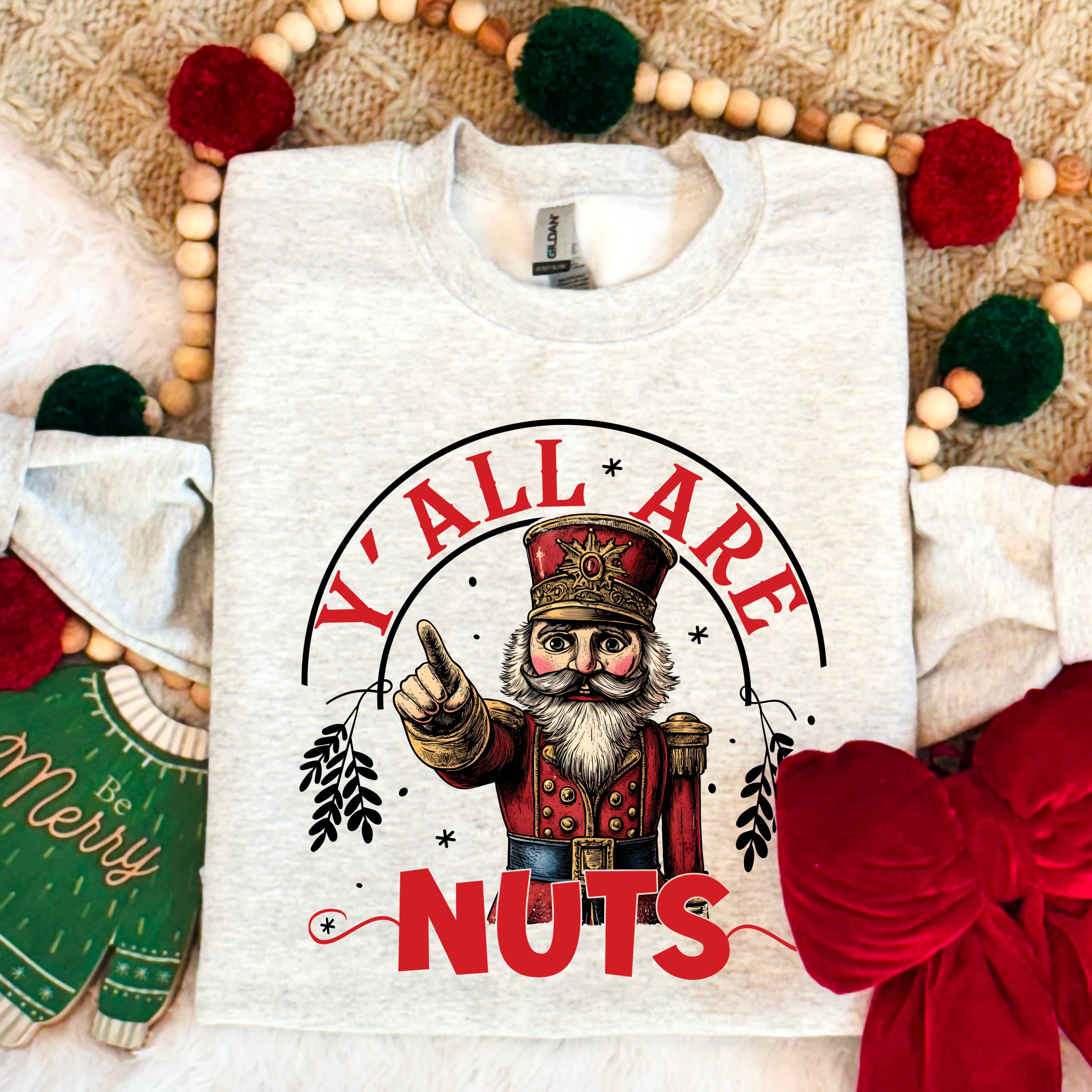 Yall Are Nuts Christmas 2025 Long Sleeve Shirt | Gildan