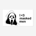 I  Love Masked Men Funny Sticker Decal, Book Lover Sticker