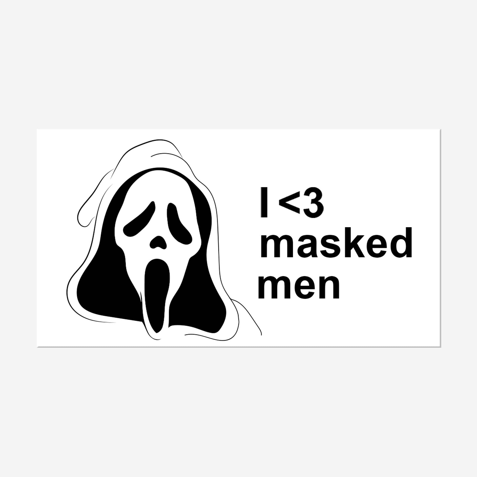 I  Love Masked Men Funny Sticker Decal, Book Lover Sticker